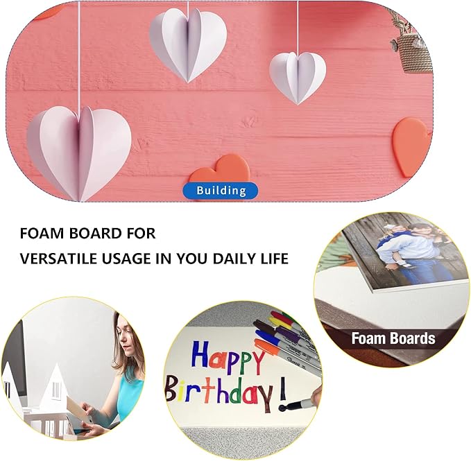 15 Pack White Foam Board for Projects, 12 x 16.5Inch Foam Core Baking Board Mat - Image 6