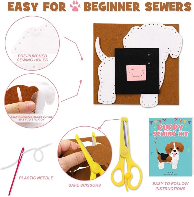 CiyvoLyeen Puppy Sewing Kit for Kids –Fun Plush Toy Sewing for Girls & Boys – - Image 3