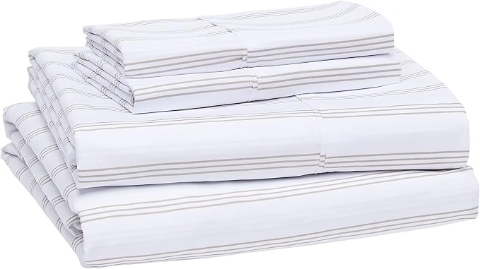 Amazon Basics Lightweight Breathable Brushed Microfiber 4-Piece Bed Sheet Set - Image 2