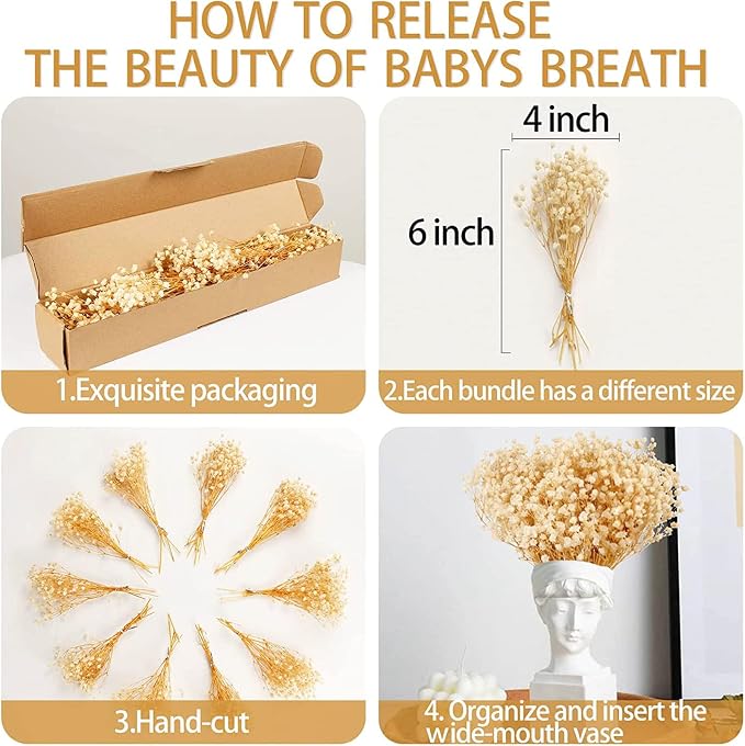 3000+ Mini Dried Baby's Breath Flowers, Wedding Wreath, Card Making, Home Decor - Image 6