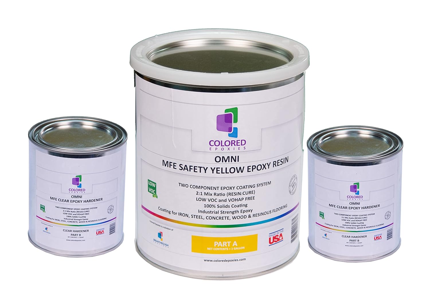 Colored Epoxies Safety Yellow Epoxy Resin for Bar Tops, Table Tops, Wood, Concrete, Epoxy Art & Crafts 1.5 Gallon