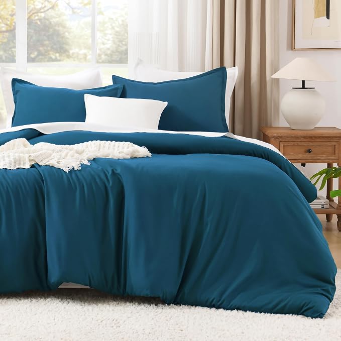 Litanika Teal Comforter Full Size, 3 Pieces Turquoise Lightweight Solid Bedding - Image 2