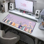 Purple Book Desk Pad Mat XXL, Lavender Flower Large Mousepad, Game Desk Mat - Image 4