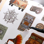 Vintage Aesthetic Stickers, 50 Sheets Washi Sticker Book - Image 4