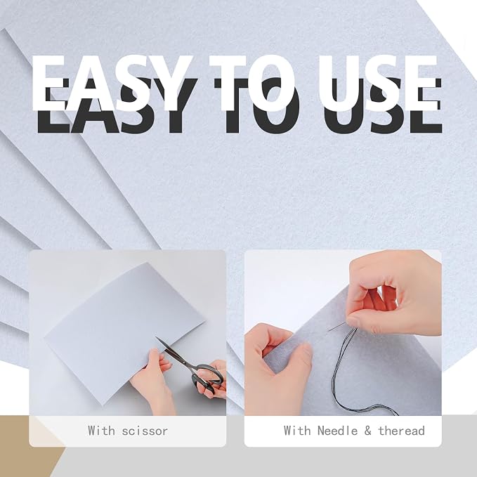 HaoFeiJH White Felt Fabric Sheets - Image 3