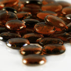 CYS EXCEL X-Large 1.1"-1.35" Dark Amber Glass Flat Gemstone Vase Fillers Marble by CYSEXCEL%C2%AE