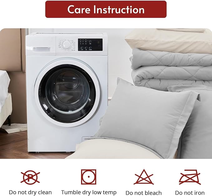 MUXHOMO 7 Pieces California King Comforter Set, Reversible Bed in a Bag Cal - Image 9