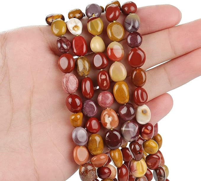HAAMIIQII Natural Mookaite Jasper Pebble Stone 5-8mm Small Irregular Freeform - Image 4