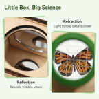 Wooden Bug Catcher for Kids, Tri-View Bug Viewer Kit, Top & Bottom Magnifiers - Image 3