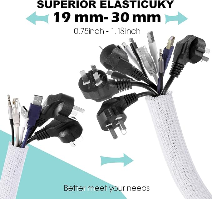 AGPTEK Cable Sleeve Cover, 6.6ft - Image 2