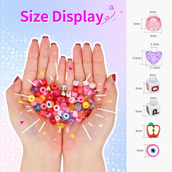 4 Boxes Pony Beads 72 Colors 9mm Friendship Bracelets Making Kit, Rainbow Kandi - Image 2