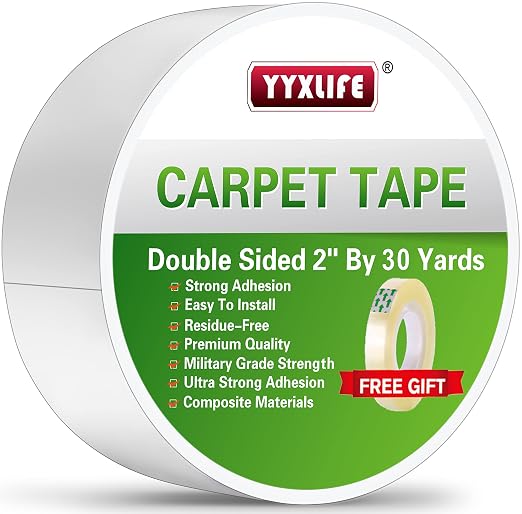 YYXLIFE Rug Tape Double Sided Carpet Tape Heavy Duty, 2 Inch x 30 Yards by YYXLIFE