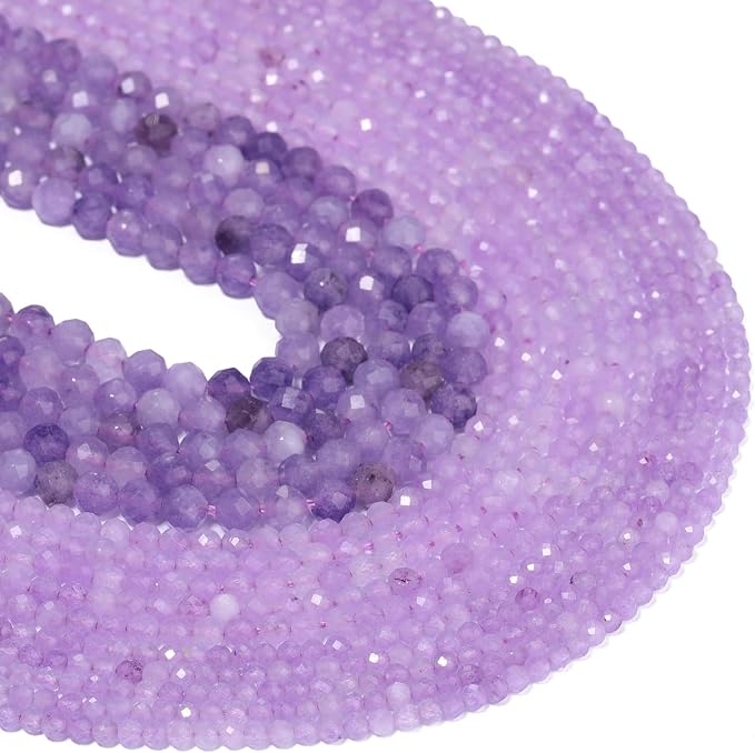 3mm 120pcs Light Amethyst Tiny Gemstone Beads - Image 6