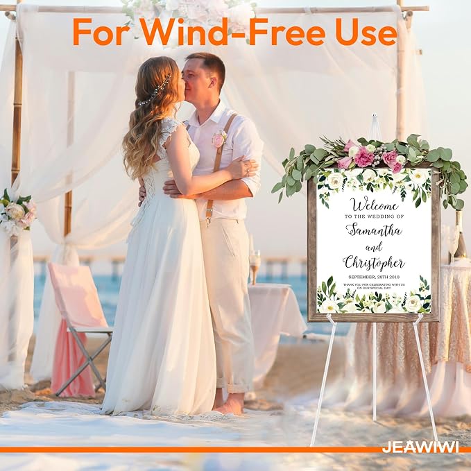 JEAWIWI 6PCS White Easel Stand for Wedding Sign Stand, 66 Inch Adjustable Metal - Image 6