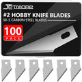 Jetmore 100 Pack Craft Hobby Blades #2 Craft Knife Blades Refill Hobby Knife by Jetmore