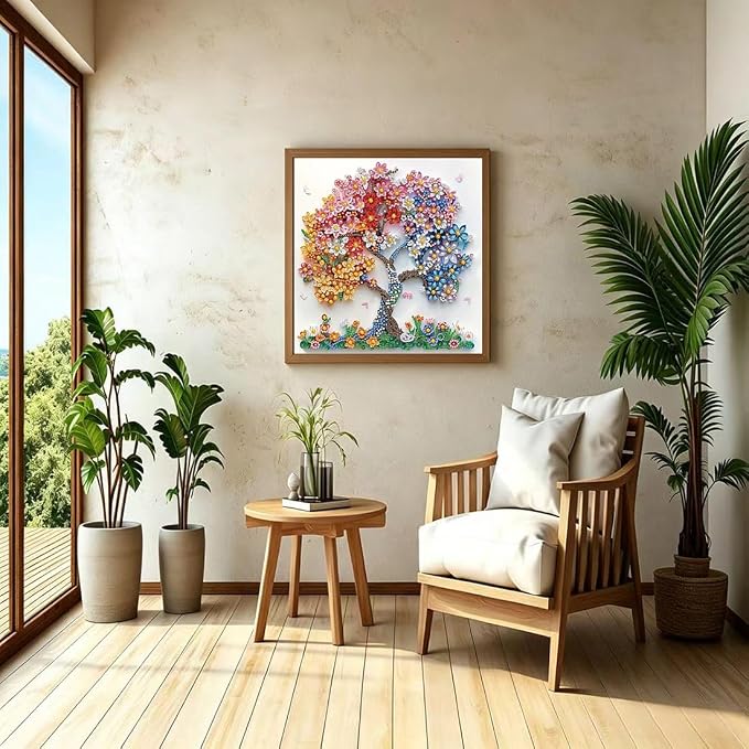 SHICERNHJ 5D Diamond Art Kits for Adults Beginner, Colorful Flower Tree Diamond - Image 4