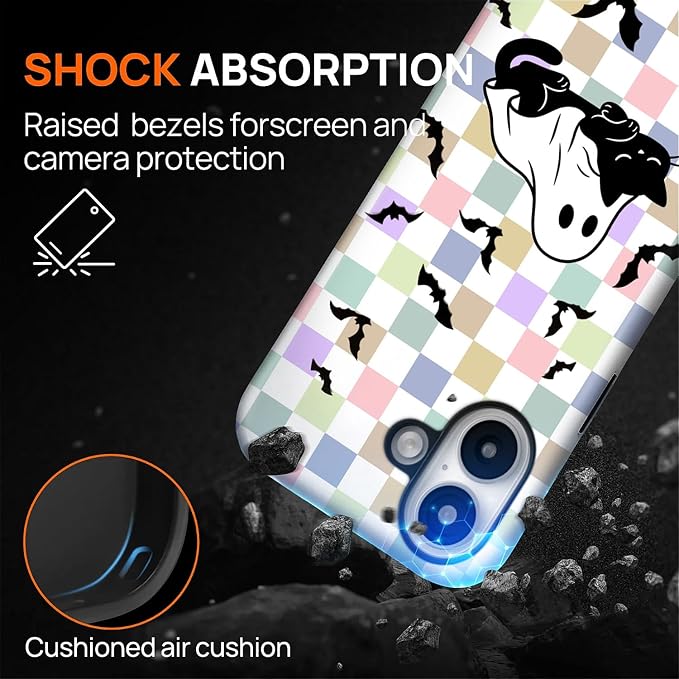 Case for iPhone 16, Scratch Resistant Hybrid Double Layer Hard Shell，Ghost - Image 4