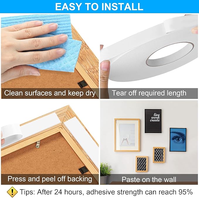Double Sided Foam Tape 1.18In x 33FT 2 Pack, Mounting Tape Heavy Duty, Strong - Image 5