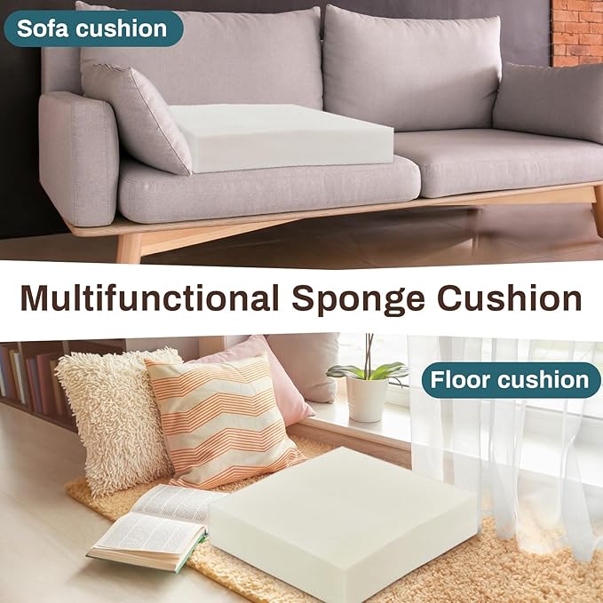 Frienda 2 Pack 4" x 24" x 24"Upholstery High Density Foam Cushion Replacement - Image 6