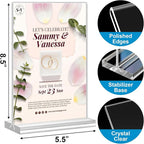 Acrylic Sign Holder 5.5 x 8.5, 10 Pack Double-Sided Stand up Table Top Clear - Image 2