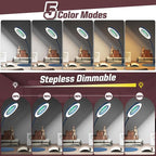 10X Magnifying Glass with Light and Stand, 5 Color Modes Stepless Dimmable LED - Image 3