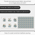 Winter Animals Patchwork Quilting Fabric Panel – 6× Blocks + Bonus Patchwork - Image 4