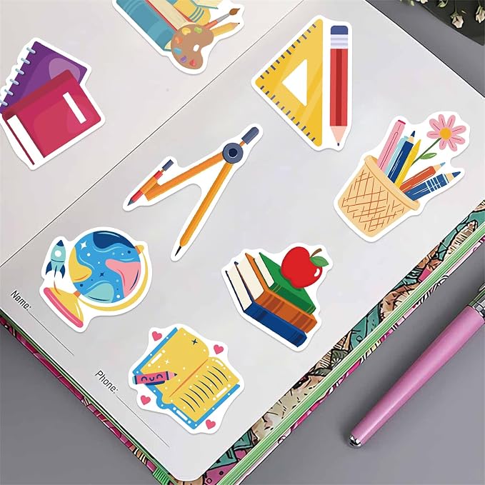 Back to School Stickers 50 pcs School Stickers Students Teacher Science - Image 7