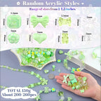 200-260PCS TINKRSTUFF Assorted Green Acrylic Beads - Image 2