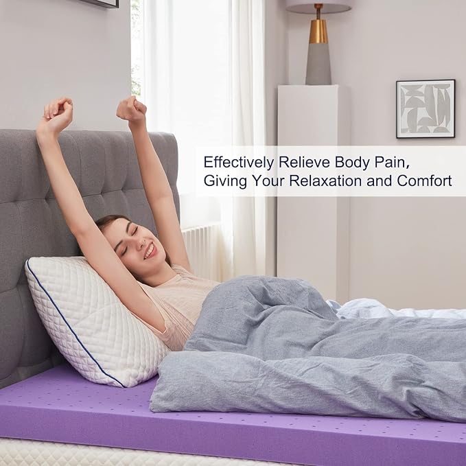 SINWEEK 3.8 Inch Gel Memory Foam Mattress Topper Ventilated Soft Mattress Pad - Image 5