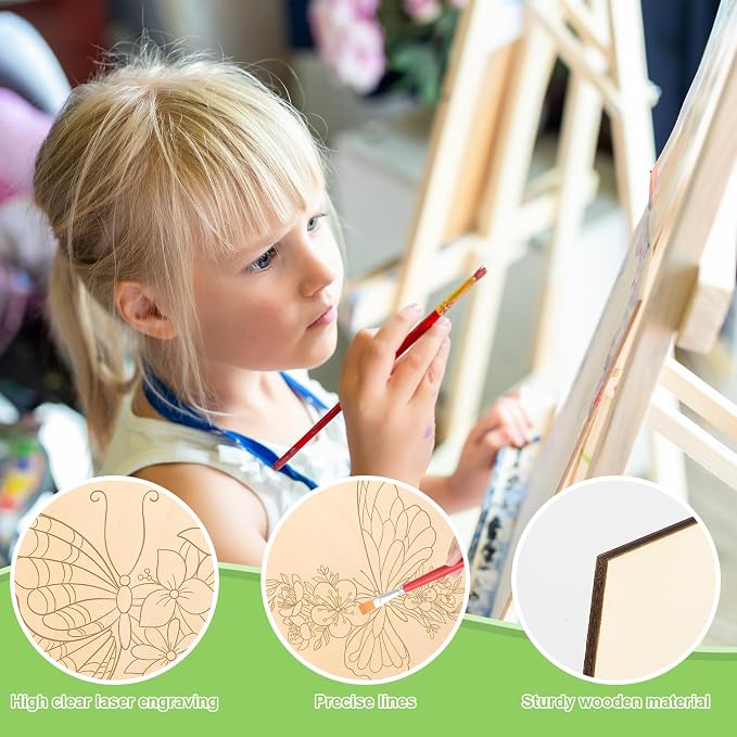 COCHIE 10 Pieces Large Spring Butterfly Unfinished Wood Crafts to Paint - Image 3