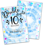 NYCTUG Double Digits 10Th Fill-In Birthday Invitation, Tie Dye Birthday by homepage