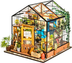 Rowood Miniature House Kit, Mother's Day DIY Miniature Greenhouse Dollhouse Kits by RowoodAssembleArtDecorateLife