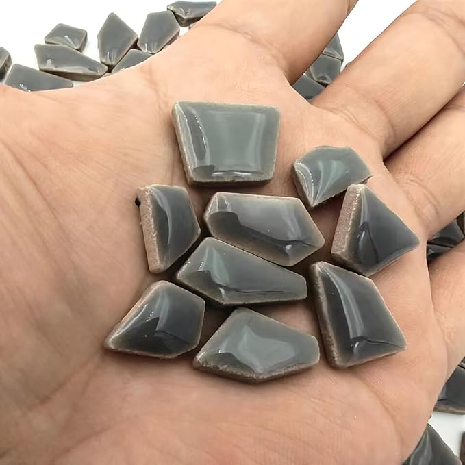 200g Ceramic Mosaic Tiles for Crafts, Irregular Stained Ceramic 0.2"x0.8" - Image 3