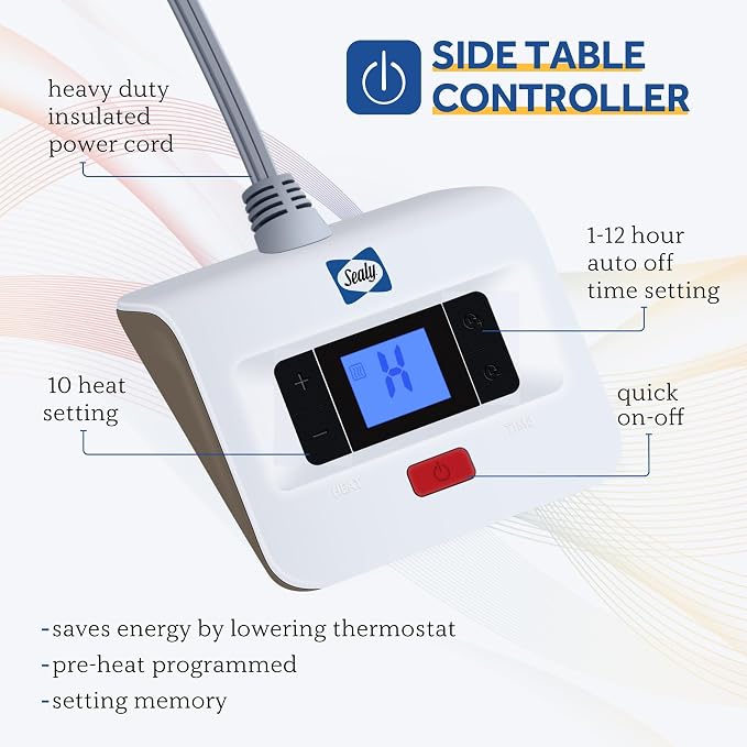 Sealy Electric Blanket Twin Size, Soft Sherpa Heated Blanket Single Control - Image 4