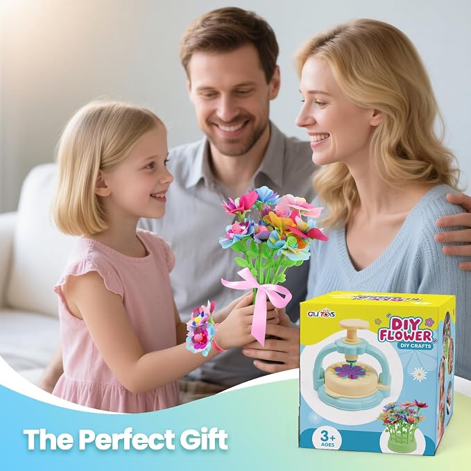 Flower Craft Kit for Kids Ages 4-8 – DIY Fabric Bouquet Toy for Girls and Boys - Image 4