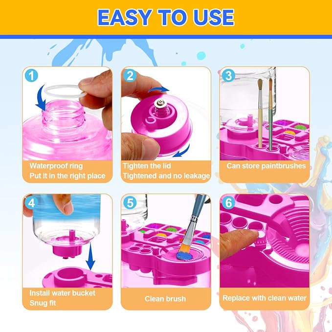 Upgraded Paint Brush Cleaner Tool, Brush Rinser Cup Painting Running Water - Image 4