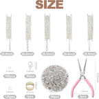 XKCWXY Necklace Chain for Jewelry Making, 16.4 ft 5 Rolls Silver Plated Chains - Image 3