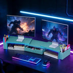 Spacrea Metal Desk Organizers and Accessories, Dual Monitor Stand Riser - Image 7