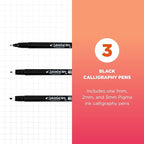 SAKURA 50319 3-Piece Pigma Blister Card Calligrapher Pen Set - Image 2