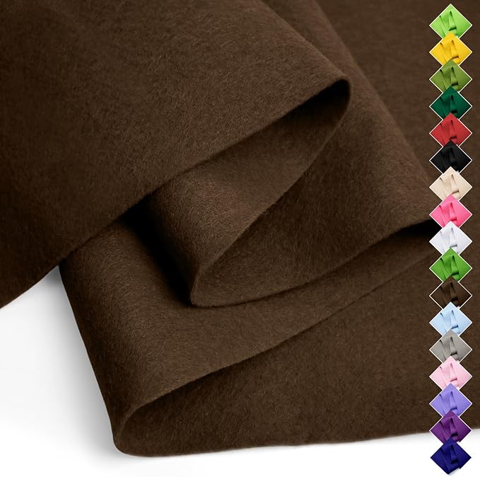 Soft Felt Fabric Sheet 18" x 36", 1.6mm Acrylic Craft Felt, Dark Brown | Soft by AblemeDeco