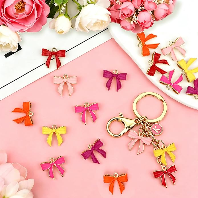 Bow Charms for Bracelet Jewelry Making Cute Bracelet Charms | 18Pcs, Bow Charms - Image 3