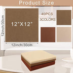 40 Pcs Stiff Felt Fabric Sheet for Crafts, 1mm Thick and 12”x12”Brown Series - Image 2