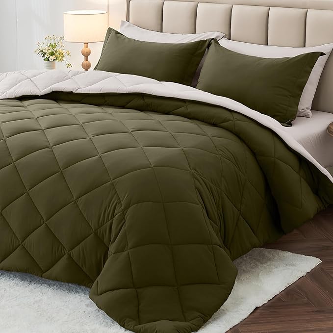 MUXHOMO 7 Pieces Queen Comforter Set, Reversible Bed in a Bag Queen Size by MUXHOMO