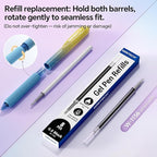 WRITECH Gel Pens Fine Point: Nebula Pen Set 0.7mm Black Ink Retractable 6ct - Image 5
