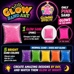 Glow Sand Art Kit, DIY Craft for Girls w/ 5 Necklace Bottles | Includes 1 Glow - Image 4