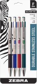 Zebra Pen F-301 Ballpoint Black, Fine Point 0.7mm Pen, Easy-Glide Ink, by ZebraPen