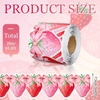 FYSUIMU 65.6 Ft Strawberry Bulletin Board Borders Summer Red Pink Bow - Image 2