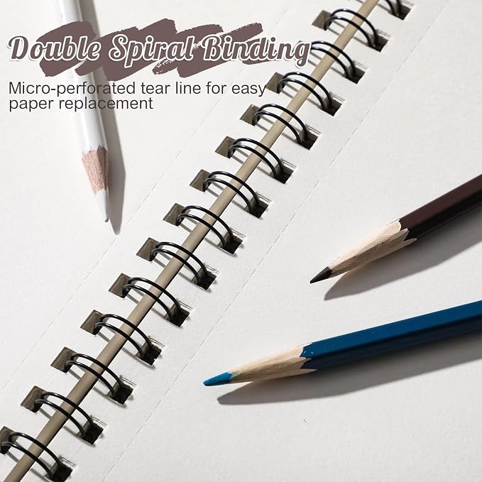 Sketch Book 11×14 inch, Spiral Bound Sketch Pad 50 Sheets, Acid-Free Sketchbook - Image 4