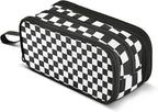 Black White Checkered Pencil Case Box Boys Girls Large Pencil Pouch Zipper by BOENLE-WELCOMEYOURCOMING