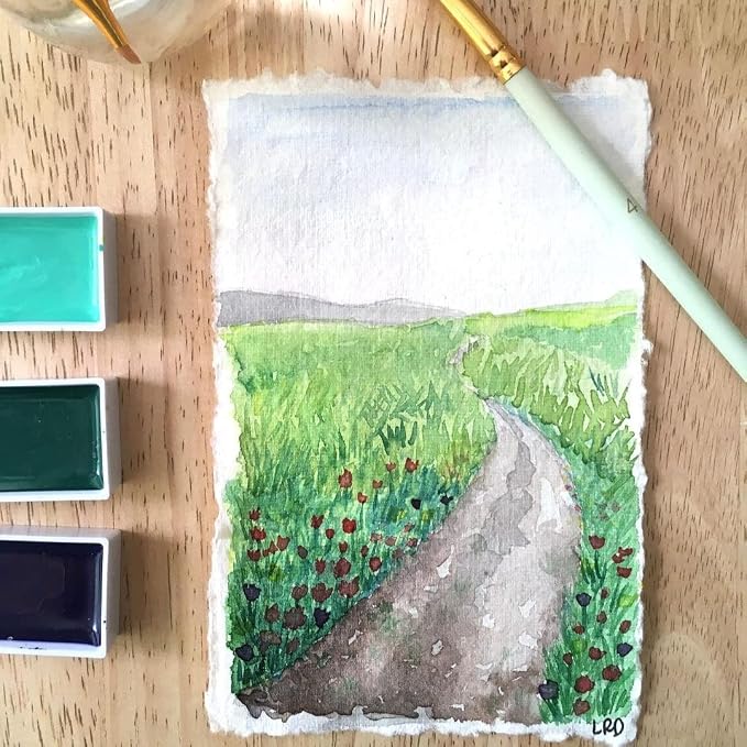 LEATHER VILLAGE Handmade Rough Textured Watercolor Paper 9.5x12.5 in White | 50 - Image 6
